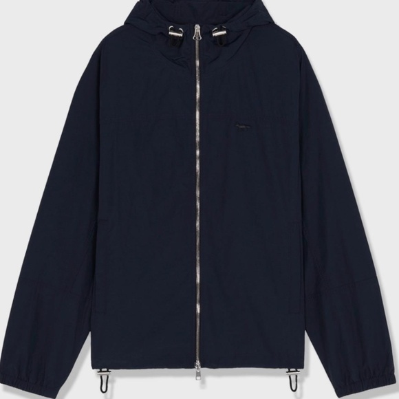 Maison Kitsune Mens Jacket MEDIUM Spring Fox Technical Windbreaker Navy - Picture 2 of 13
